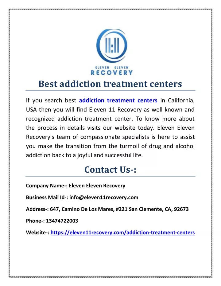 Ppt Best Addiction Treatment Centers Powerpoint Presentation Free