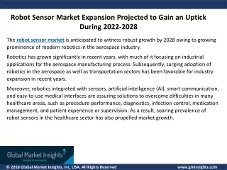 robot sensor market expansion projected to gain