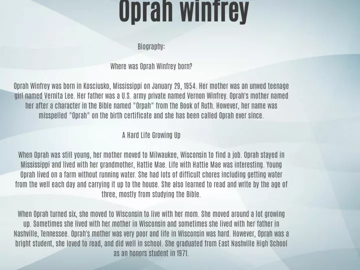 oprah winfrey