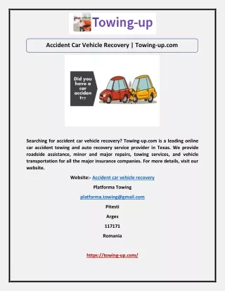 Accident Car Vehicle Recovery | Towing-up.com