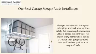 overhead garage storage racks installation