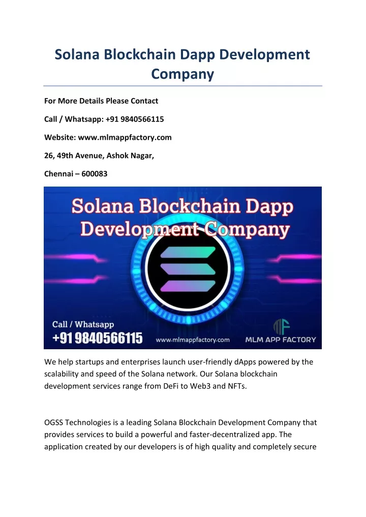 solana blockchain dapp development company