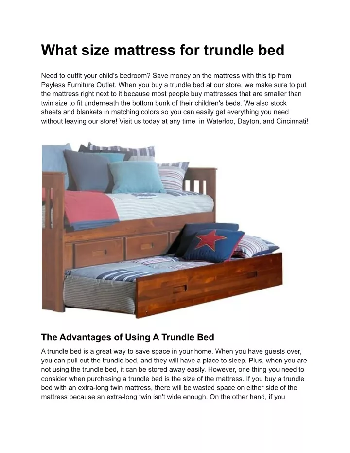 what size mattress for trundle bed