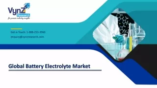Global Battery Electrolyte Market Segmentation, Industry Size and Forecast
