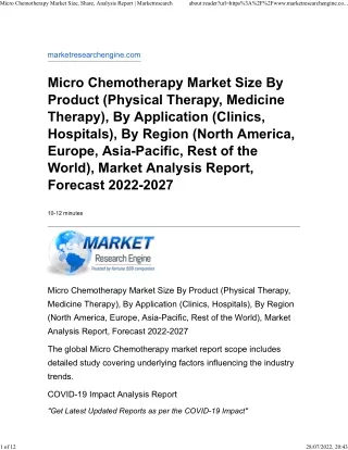 Micro Chemotherapy Market