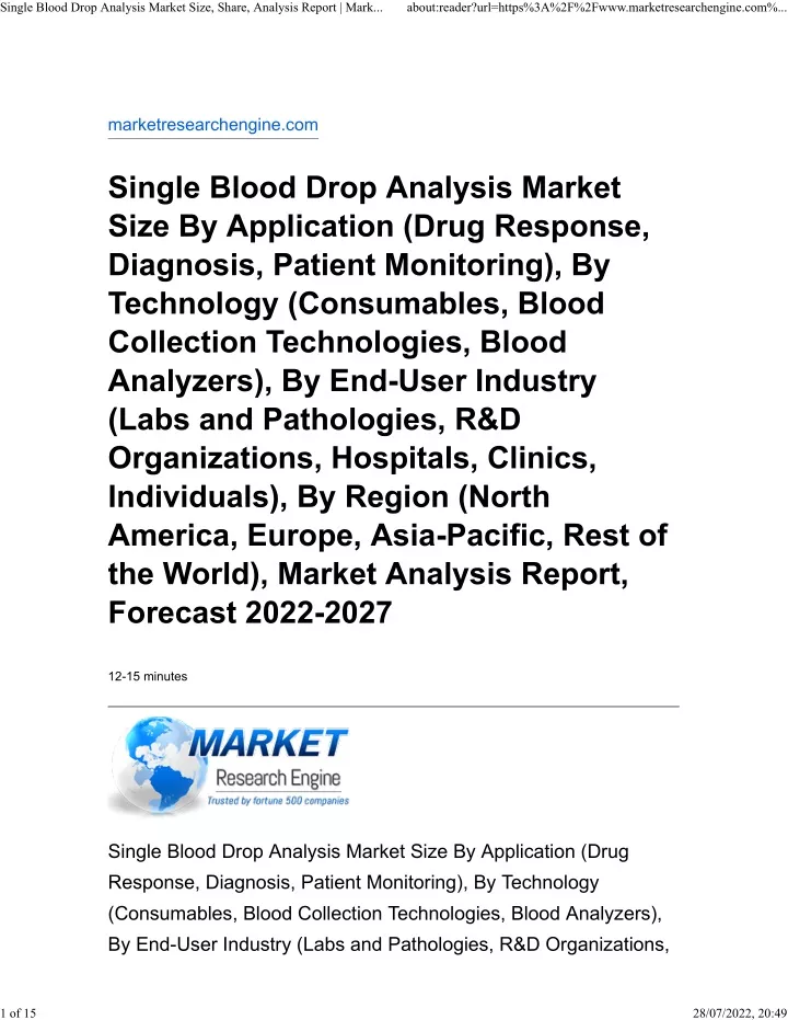 single blood drop analysis market size share