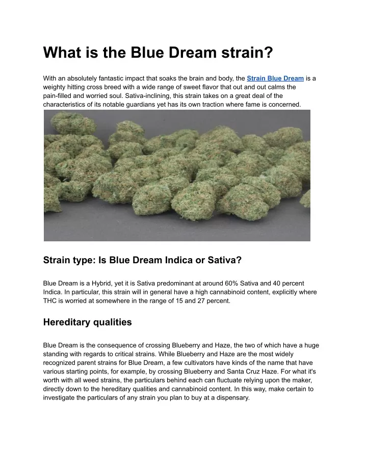 what is the blue dream strain