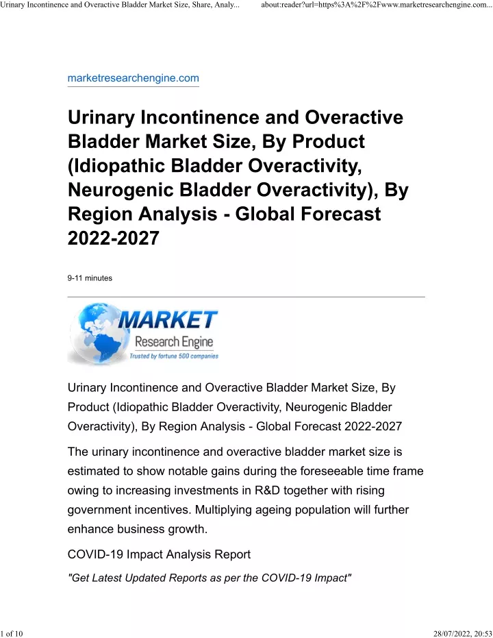 urinary incontinence and overactive bladder