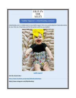 Toddler Apparel  Lillyinthealley