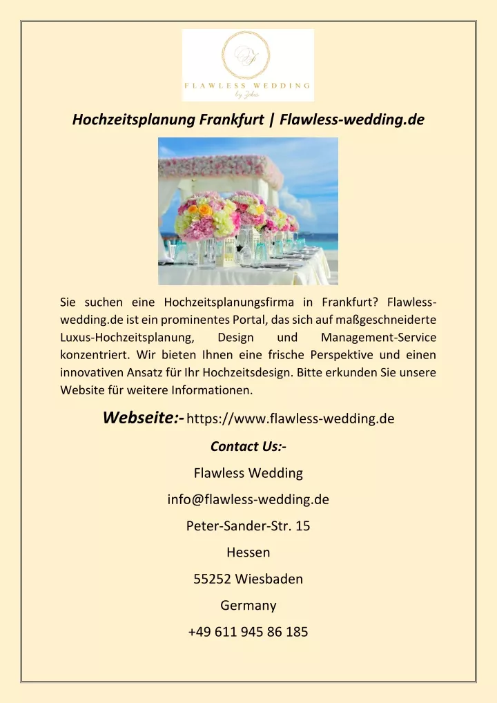 hochzeitsplanung frankfurt flawless wedding de