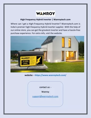 High Frequency Hybrid Inverter  Wanroytech.com