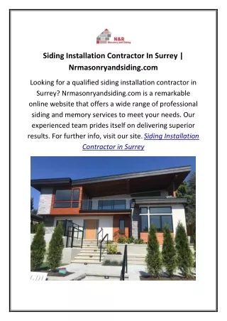 Siding Installation Contractor In Surrey1