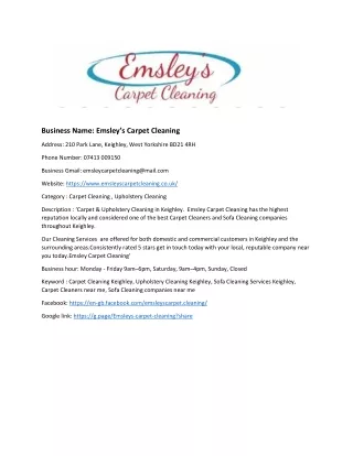 Emsley’s Carpet Cleaning
