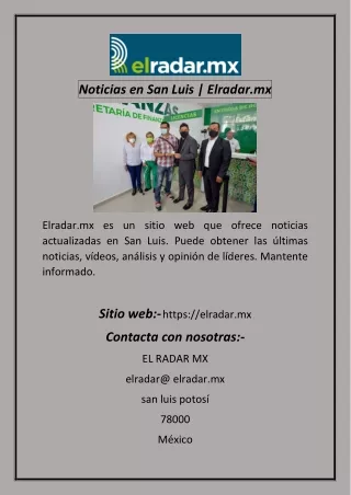 Noticias en San Luis  Elradar.mx