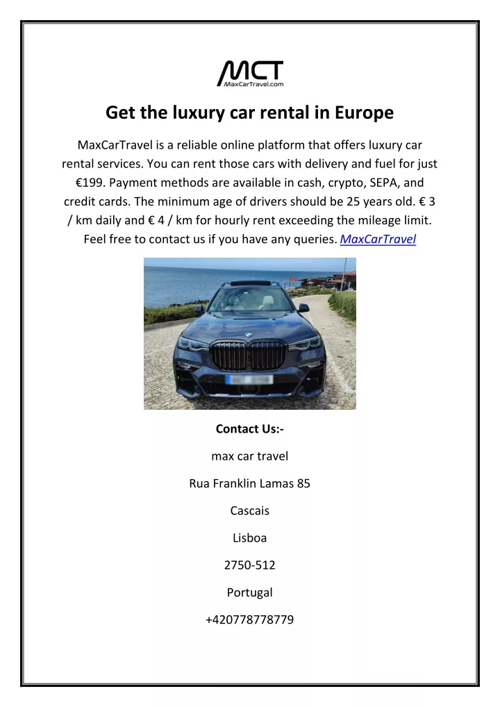 get the luxury car rental in europe