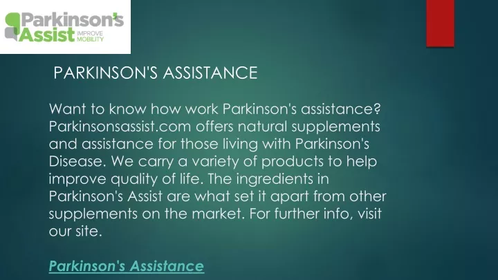 parkinson s assistance