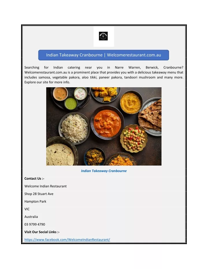 indian takeaway cranbourne welcomerestaurant