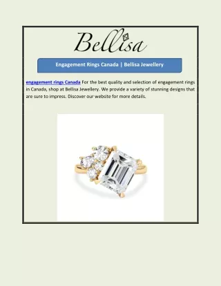 Engagement Rings Canada | Bellisa Jewellery