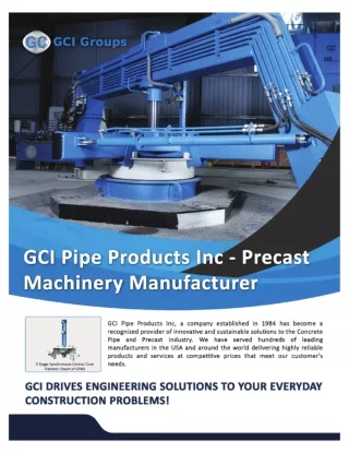 NPCA Precast Machinery Manufacturer - GCI Groups
