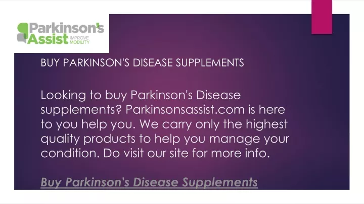 buy parkinson s disease supplements