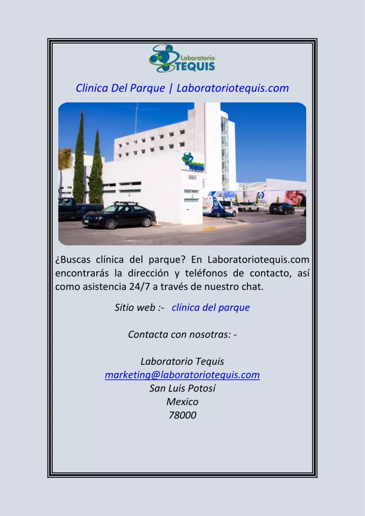 clinica del parque laboratoriotequis com