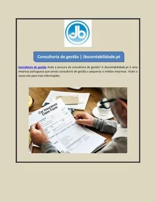 Consultoria de gestão | Jbscontabilidade.pt