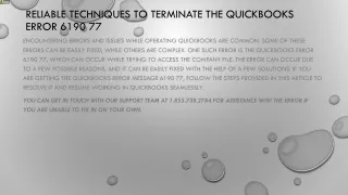 reliable techniques to terminate the quickbooks error 6190 77