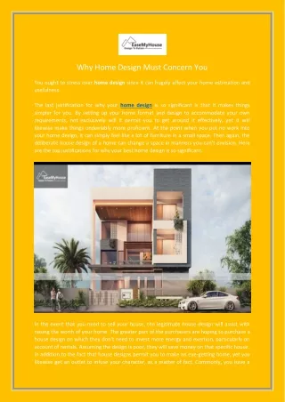 why home design must concern you