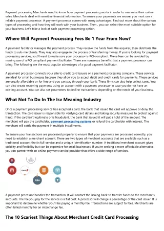 payment processing merchants need to know