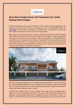 basic home design secrets and techniques
