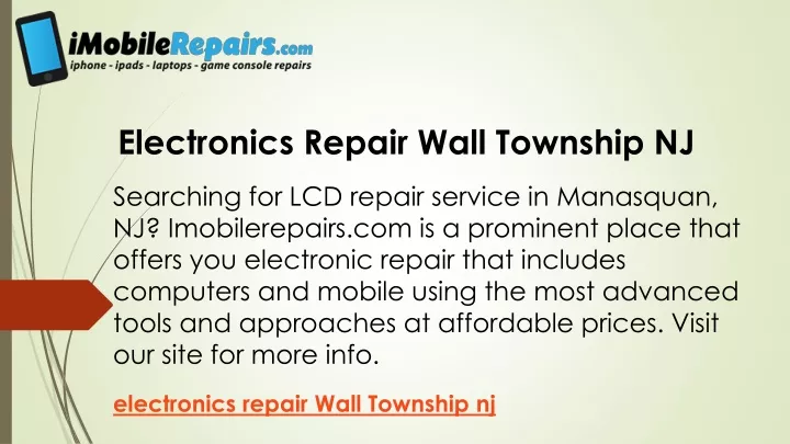 electronics repair wall township nj