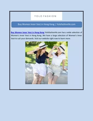 Buy Women Inner Vest in Hong Kong | Yolofashionhk.com