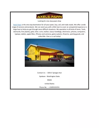 Looking for one-stop pawn shop