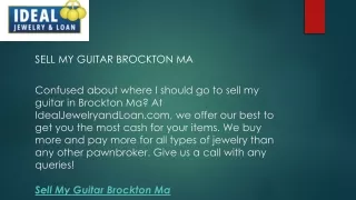 Sell My Guitar Brockton Ma  Idealjewelryandloan.com