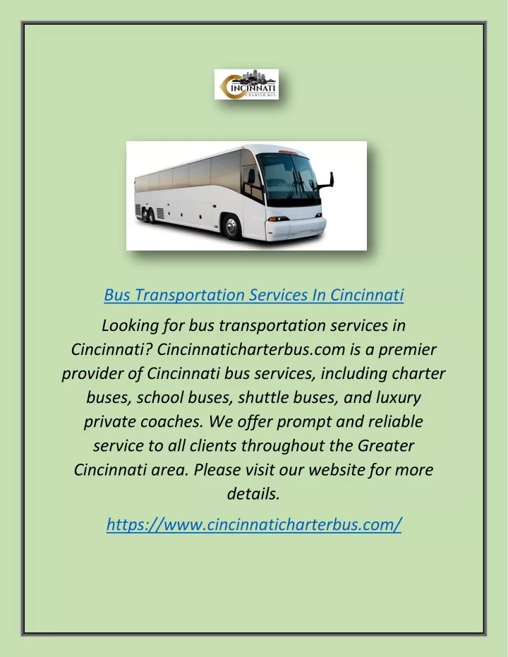 bus transportation services in cincinnati