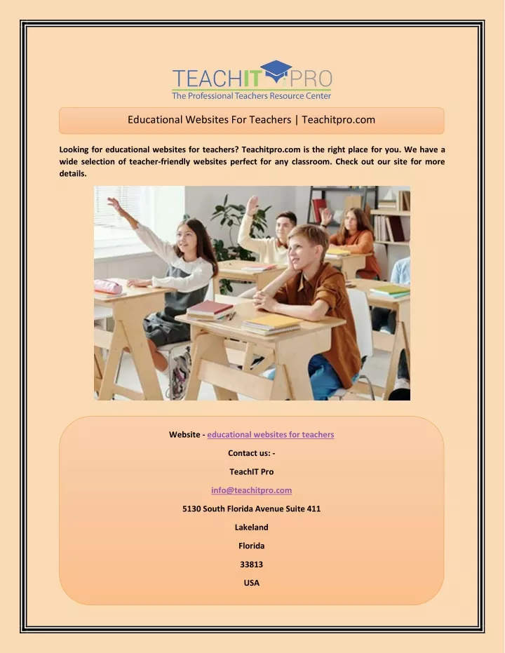 educational websites for teachers teachitpro com
