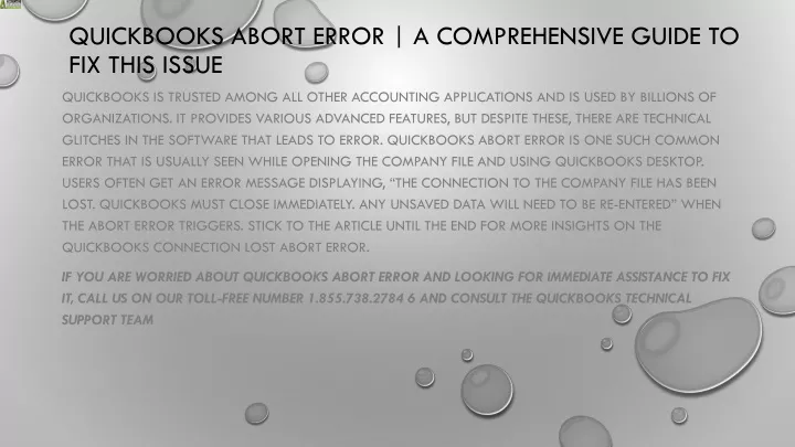 quickbooks abort error a comprehensive guide to fix this issue