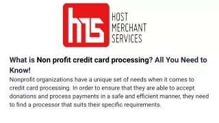 what is non profit credit card processing