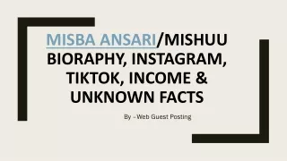 Misba AnsariMishuu Biography, Instagram, TikTok, Income & Unknown Facts