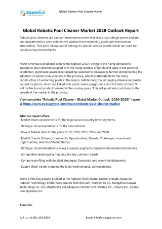 global robotic pool cleaner market