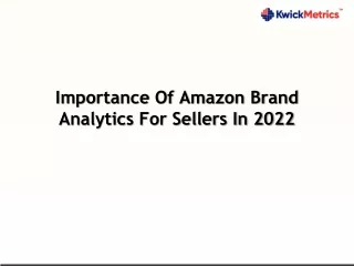 importance of amazon brand analytics for sellers
