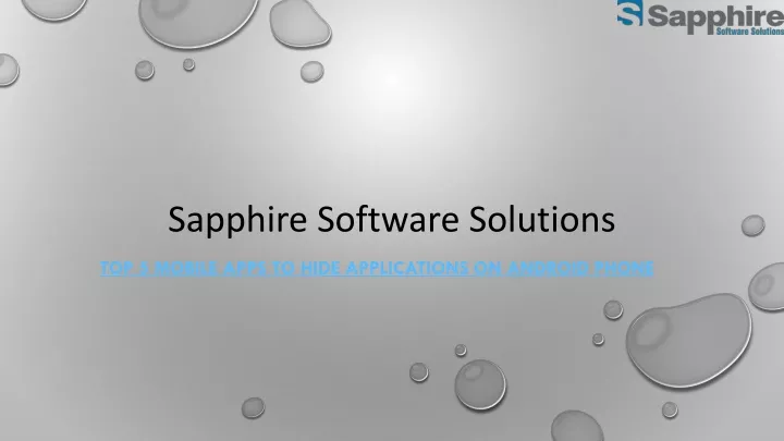 sapphire software solutions