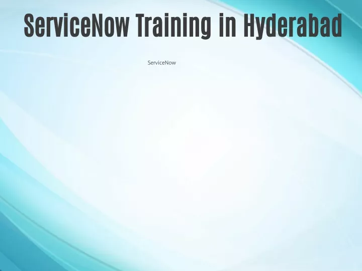 servicenow training in hyderabad