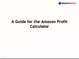 a guide for the amazon profit calculator