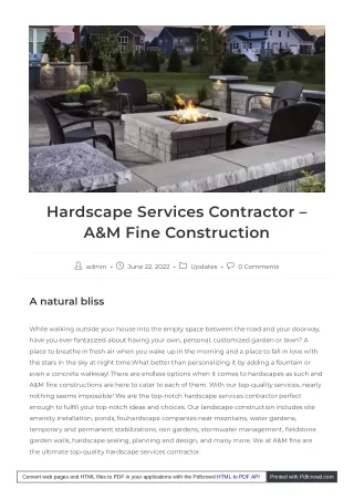 hardscape services contractor a m fine