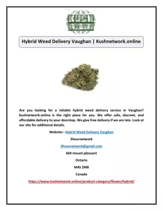 hybrid weed delivery vaughan kushnetwork online