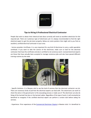 Commercial Electrician Clayton | Eco Electrical Services