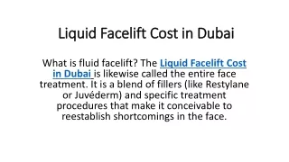 Liquid Facelift Cost in Dubai