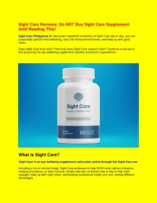 Sight Care Side Effects