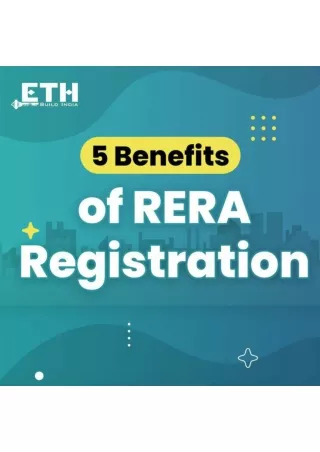 5 Benefits of RERA Ragistration